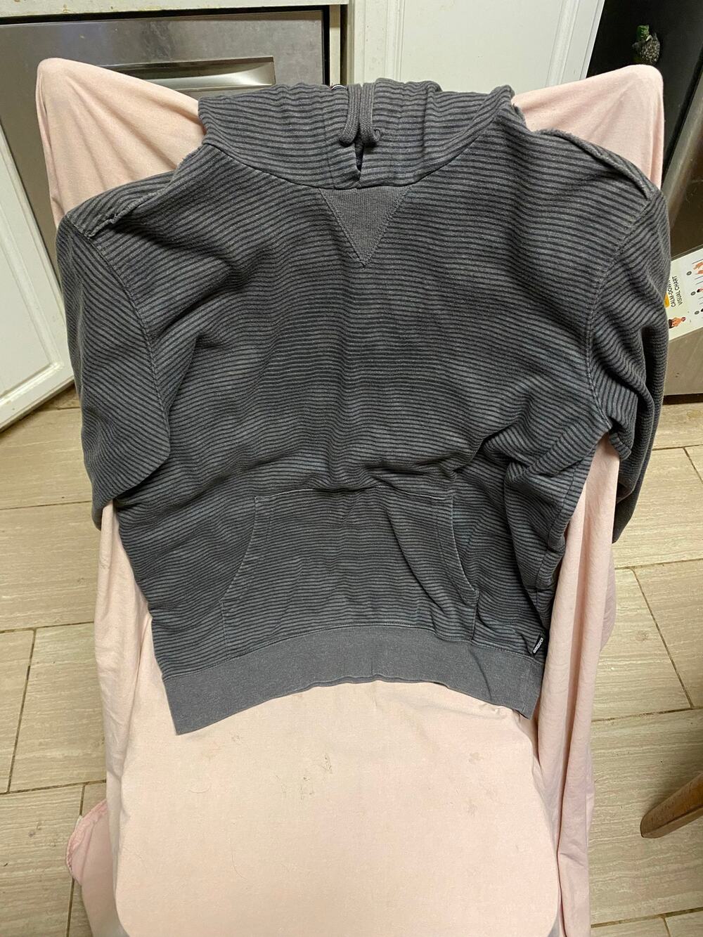 Gray And Black Quicksilver Pull-Over Hoodie Size Large